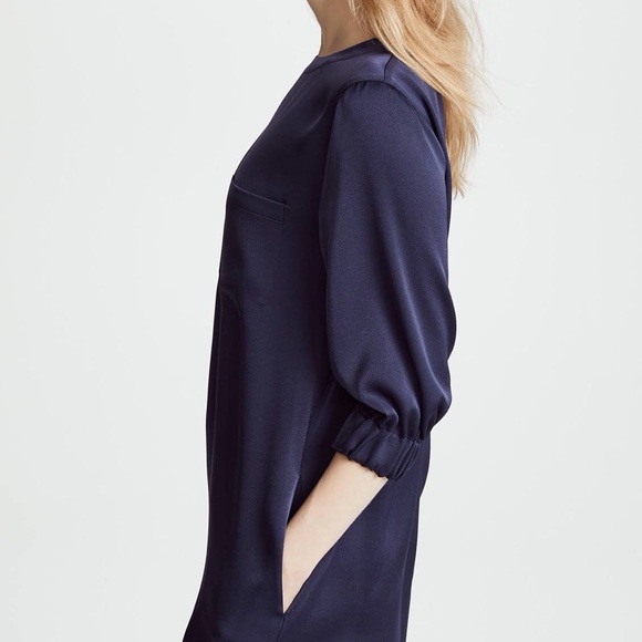 Vince Women's Blue Keyhole Back Shift Dress Size large - Picture 2 of 7